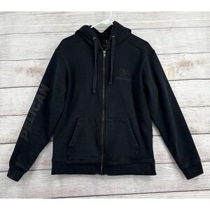 Pelican Full Zip Hoodie Mens Medium Black Logo Sleeve Cotton Blend Sweatshirt